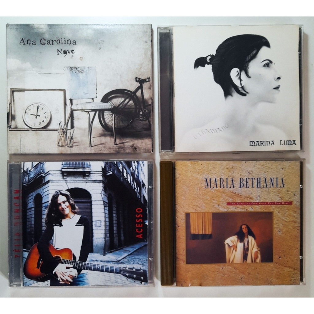 4 cds, Cantoras MPB. Bethânia, As Canções Que...+ Ana Carolina, Nove + Marina, O Chamado + Zélia Duncan, Acesso.