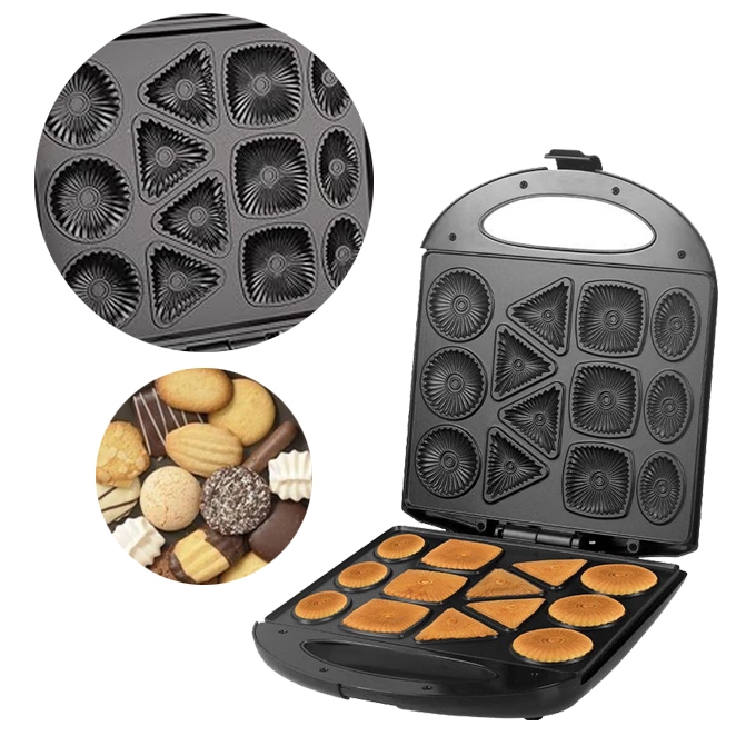 Máquina de Fazer Biscoito Cookie 110v e 220v Bolacha Divertida Waffle Crepeira 1400W em Oferta na Shopee