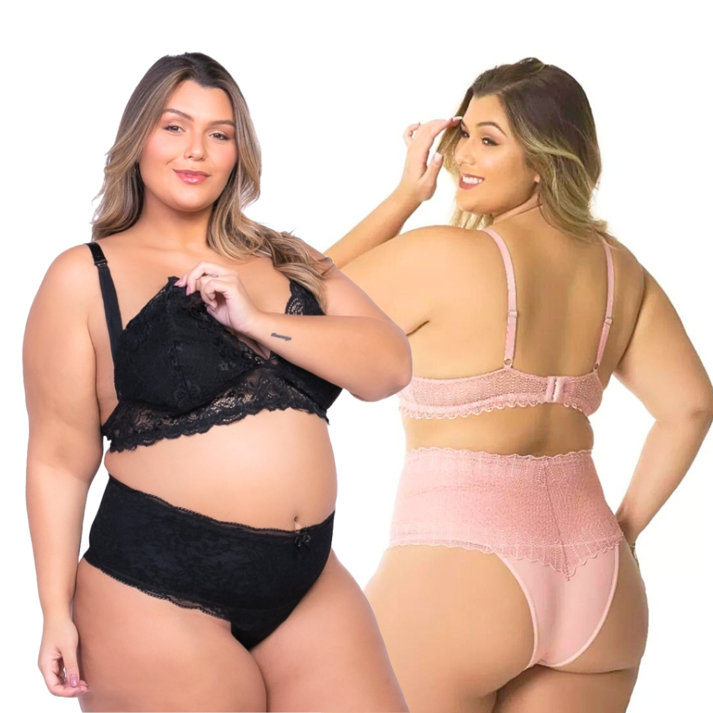 Kit 2 Conjuntos de Amamentação Pós Parto Feminino Plus size sutiã maternidade calcinha modeladora em Oferta na Shopee
