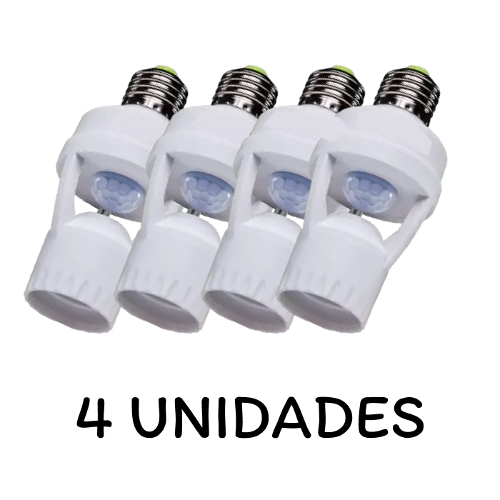 Kit 1/2/3/4 Sensores de Presença Com Fotocélula Para Lâmpada Soquete E27