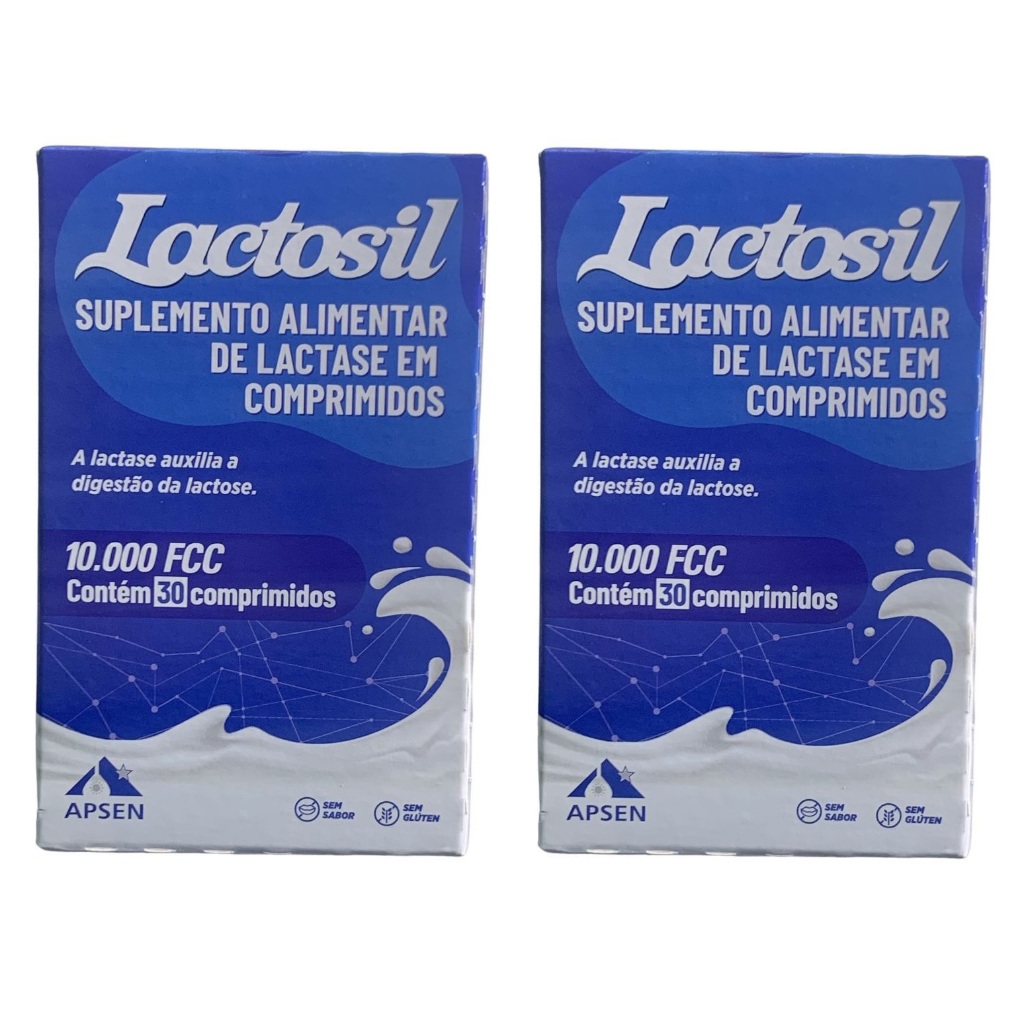 Kit 2 caixas Lactosil 10.000FCC com 30 Comprimidos em Oferta na Shopee