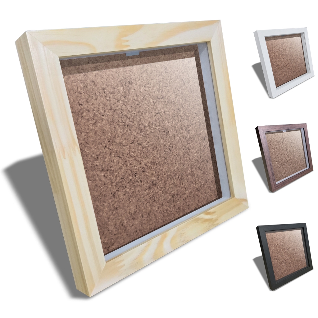 Quadro Moldura Caixa Alta 25x25 Cor, Natural Pinus