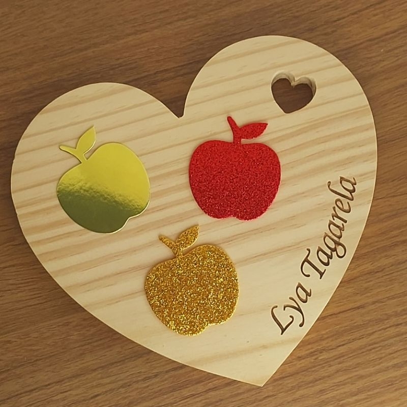 Aplique EVA Maça Branca de Neve Vermelha, Dourada ou Laminado para caixinhas, tubete, lembrancinhas