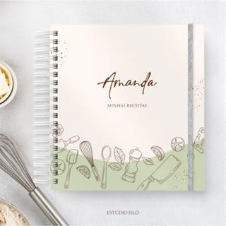 Caderno de receitas personalizado - tamanho especial em Oferta na Shopee