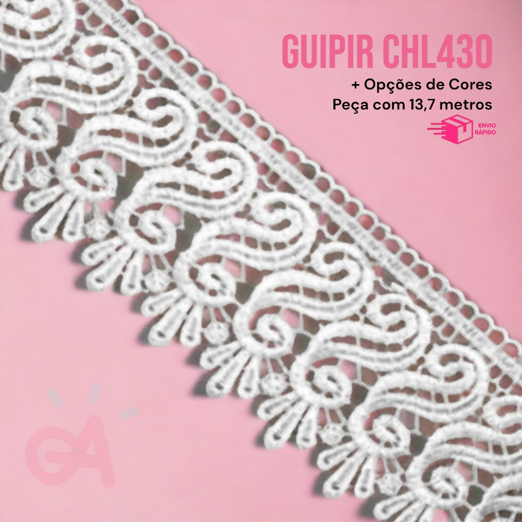 Renda Guipir CHL- 430 - 8,5 cm - Peça com 13,7 metros