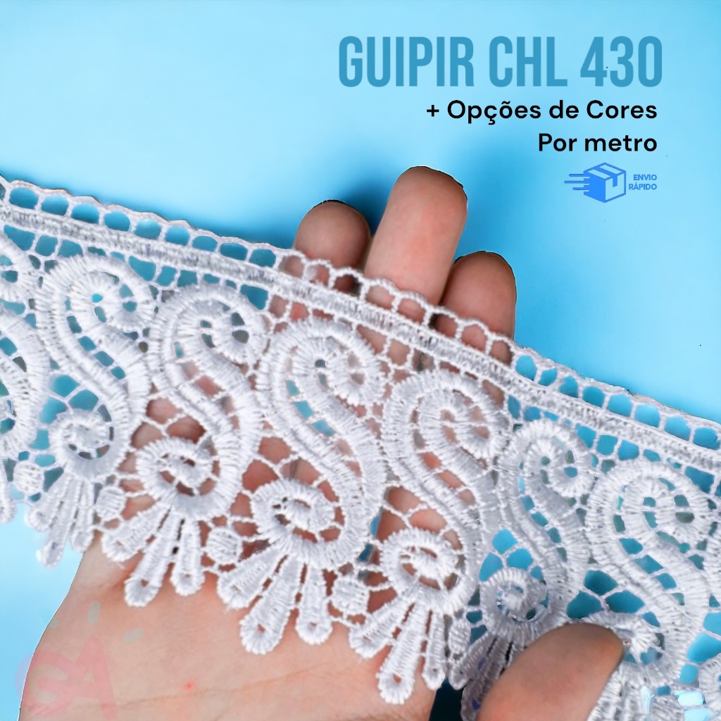 Renda Guipir CHL-430 - 8,5 cm - 1 metro