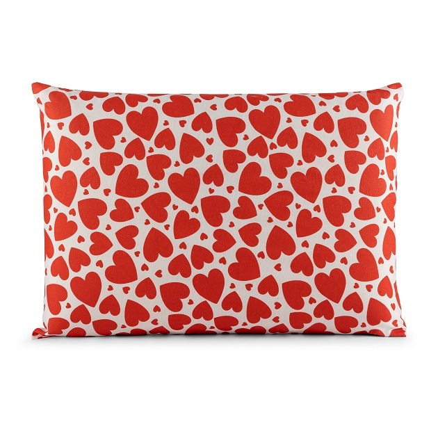 Fronha Avulsa Percal 180 Fios 50x70 Estampada Coração Amor Love Toque Suave e Confortável