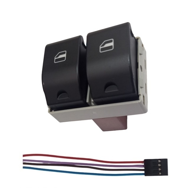 Botão Duplo Vidro Elétrico Gol G4 Base Marrom Com Plugue em Oferta na Shopee