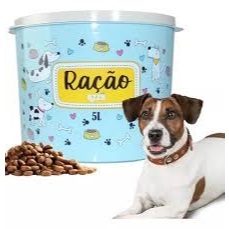 Lata Porta Ração Pet Metal com Tampa Vedada  Cães e Gatos