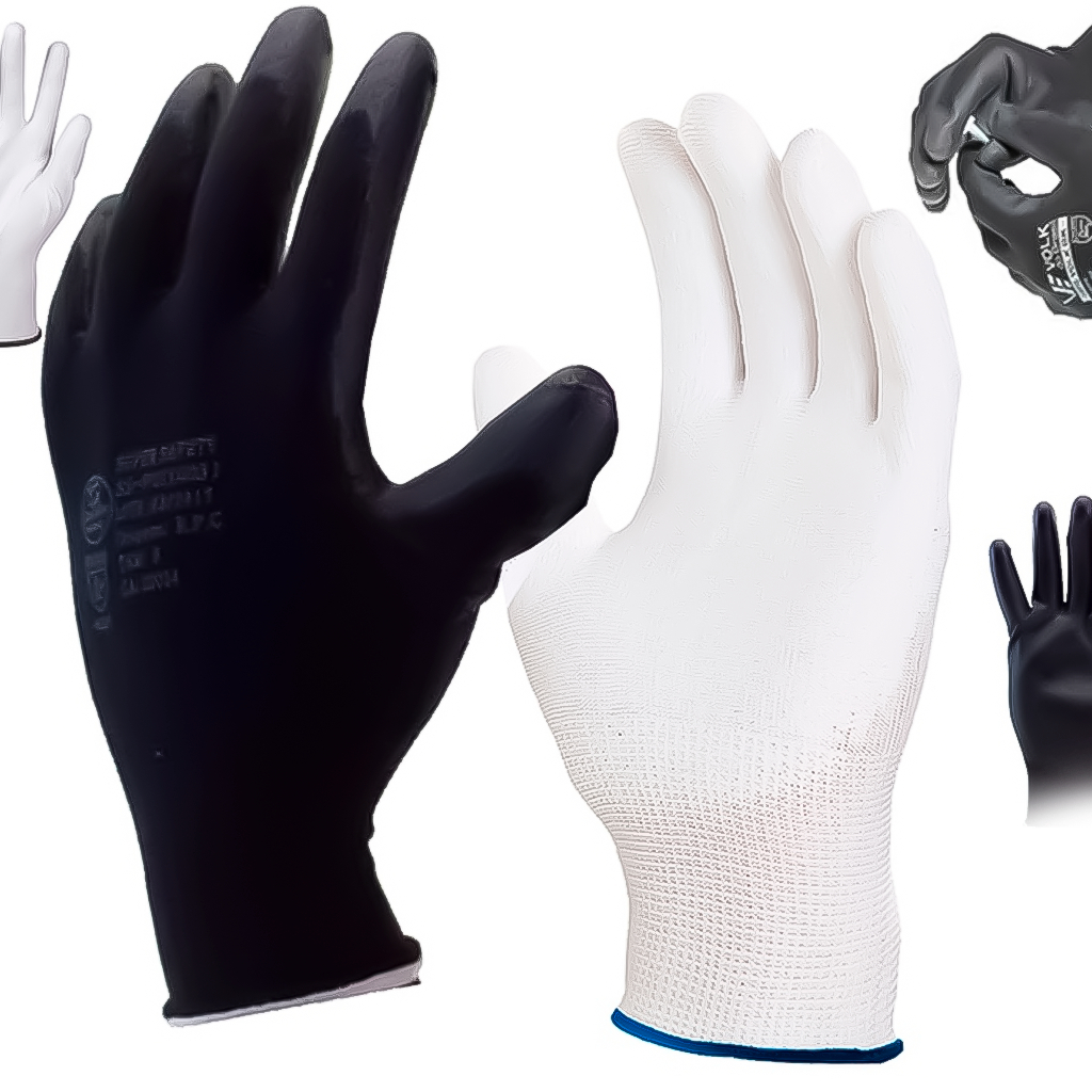 Kit Jogo 12 Pares Luva SS Preto - Branco Multi Tato Poliamida Revestida Palma Punho Com Elastano em Oferta na Shopee