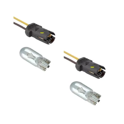 02 Soquete C/ Fio + 2 Lampada Esmagada 5 Wats T10 12v Dm2016
