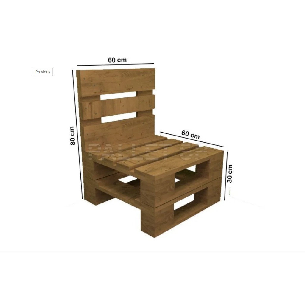 Sofá De Pallet Euro Madeira Individual 60x60 cm