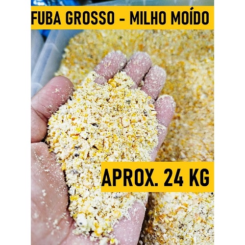 ATÉ 25KG FUBÁ MILHO GROSSO - MILHO MOIDO GROSSO - Para Pat0, Gans0, Porc0, Gallnha, plntinh0s, animais