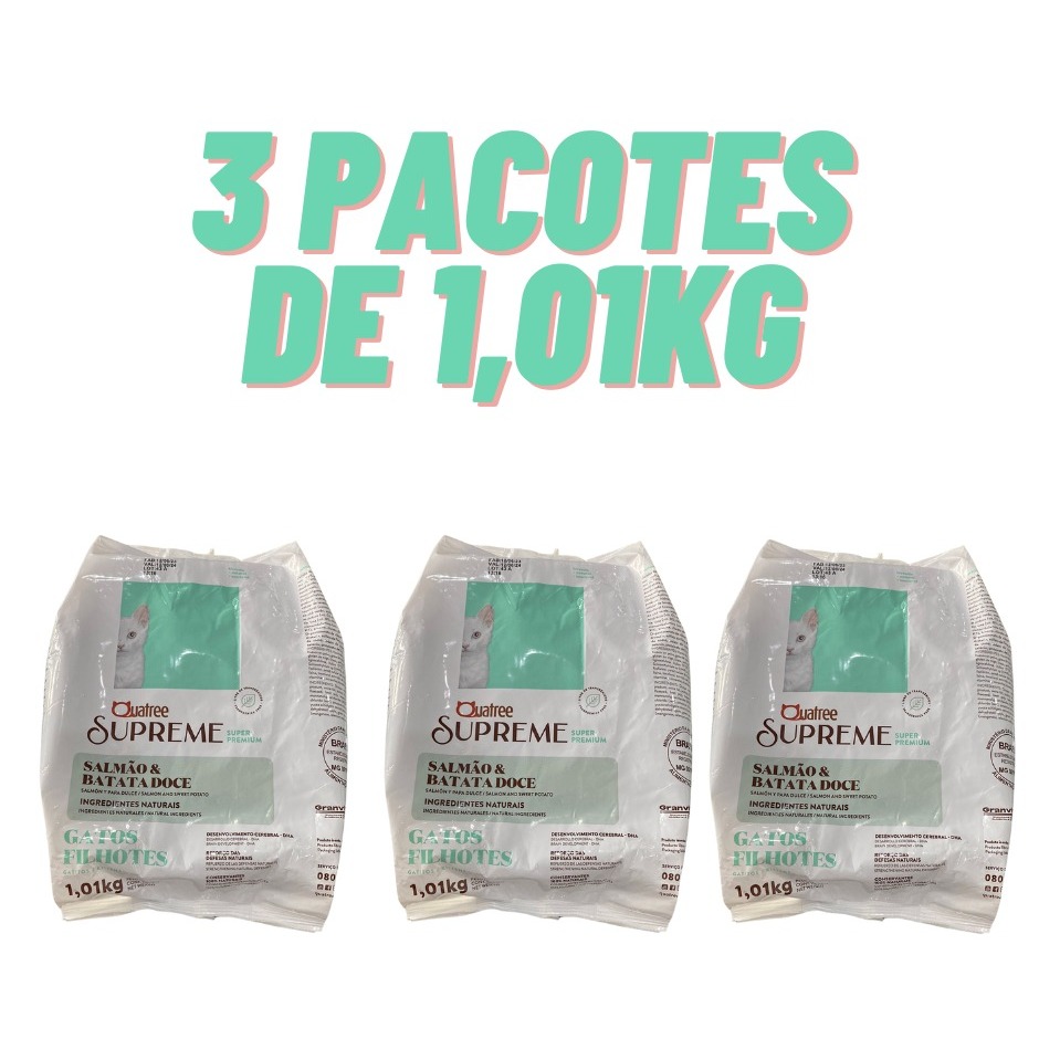Ração Quatree Supreme Gatos Filhotes Salmão e Batata Doce - Comprar com Melhor Preço em Lanches