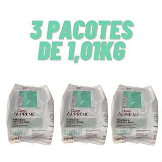 Kit Ração 1kg  1, 2, 3 Pacotes Quatree Supreme gatos FILHOTES Salmão e batata doce Alimento premium em Oferta na Shopee