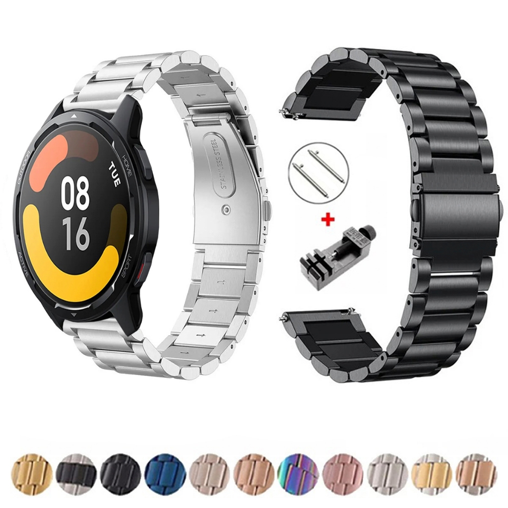Pulseira de 22mm Metal Elos de aço inox para Xiaomi Watch S1 Active de Engate Rapido