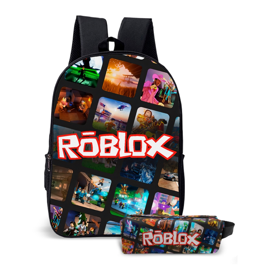 Mochila Escolar Simples Infantil Estampa Menino Robo Game Blox Jogo Avulsa ou Kit Com Estojo em Oferta na Shopee