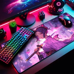 Mouse Pad Gamer Premium 70x35cm Borda Costurada Diversos Animes e Games