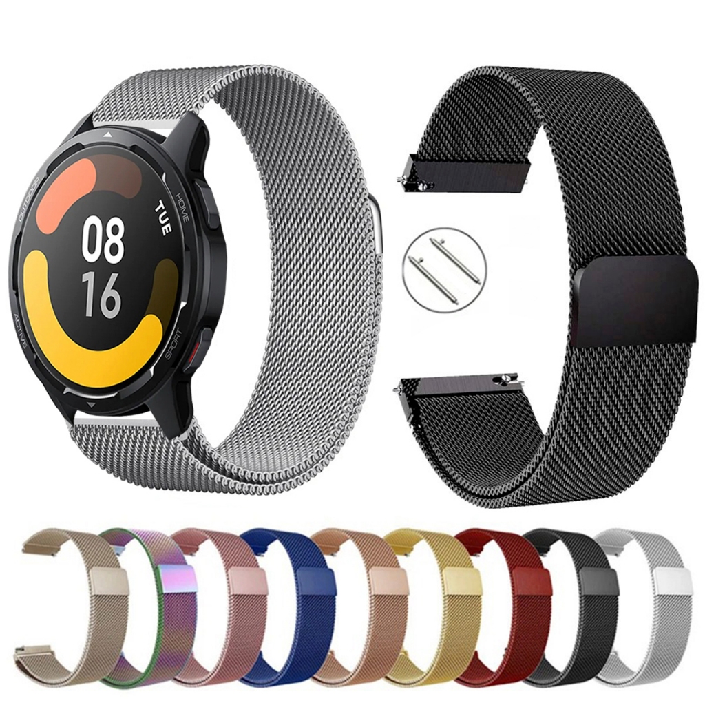 Pulseira de 22mm milanesa aço inox para Xiaomi Watch S1 Active de Engate Rapido