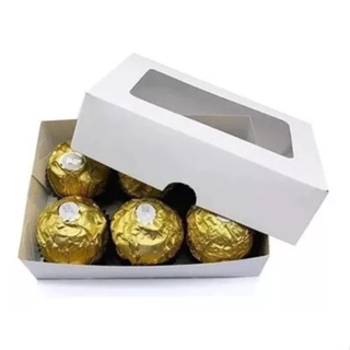 10 un caixa para presente 11x7x3 kraft doces trufas brigadeiros gourmet quadrada lembrancinhas com visor em Oferta na Shopee