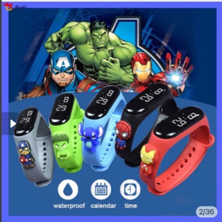 [PROMOÇÃO] Relógio Digital LED Infantil À Prova D 'Água com personagens para meninos