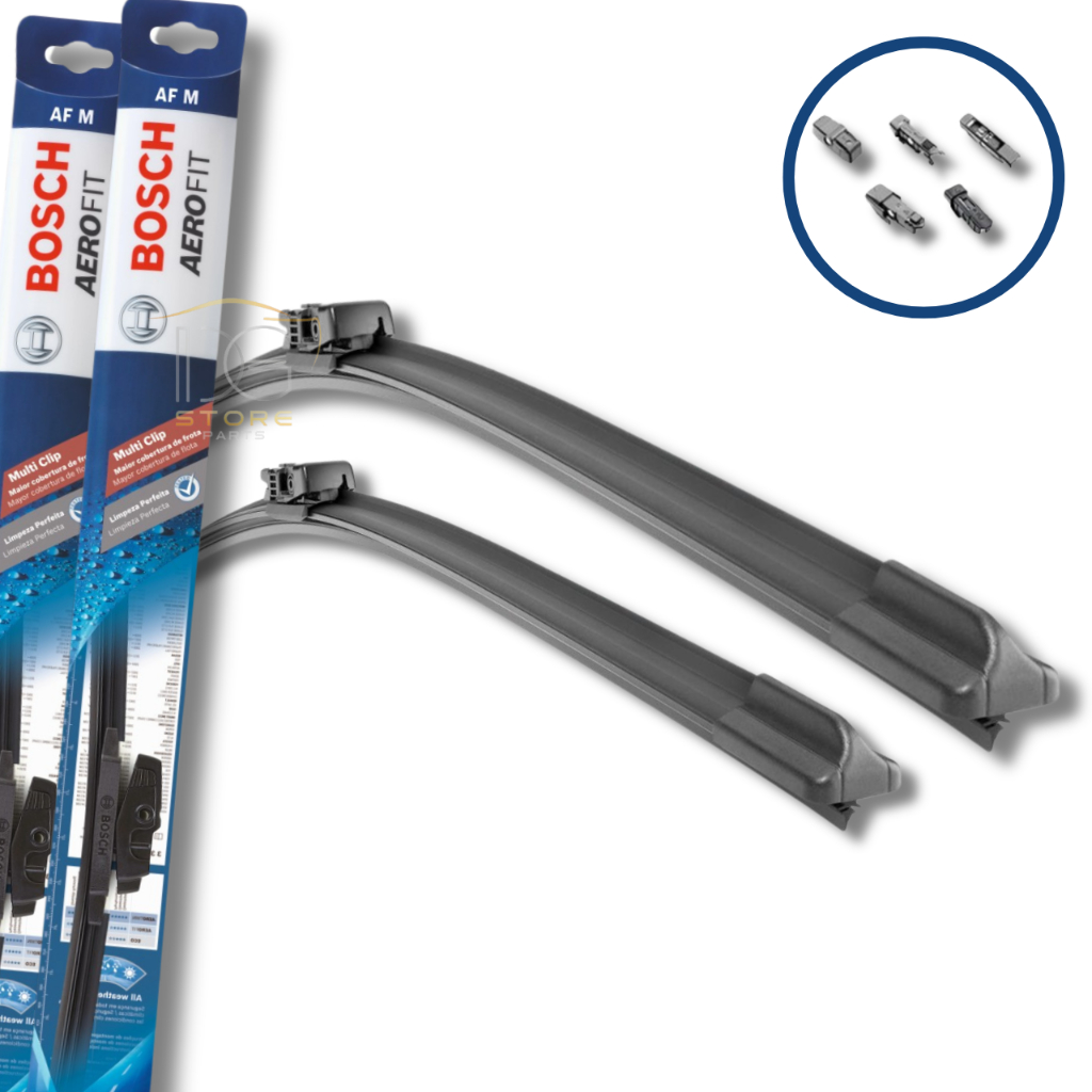 Par Palheta Limpador Para-brisa Carro Gancho Dianteira Silicone Bosch Multiclip - Spare Parts and Accessories for Vehicles