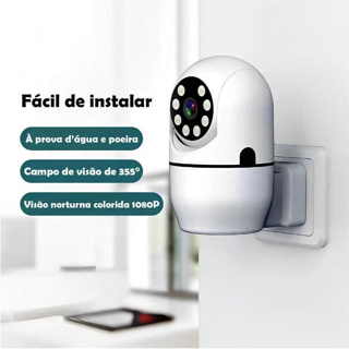 Câmera De Segurança Wifi Ip Tomada Parede 1080P Giratória App Yousee/icsee em Oferta na Shopee