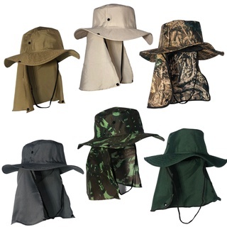 KIt 5 Chapéu Pescador Australiano Proteção Pescoço Sol Camping Australiano Proteção Nuca Pescoço