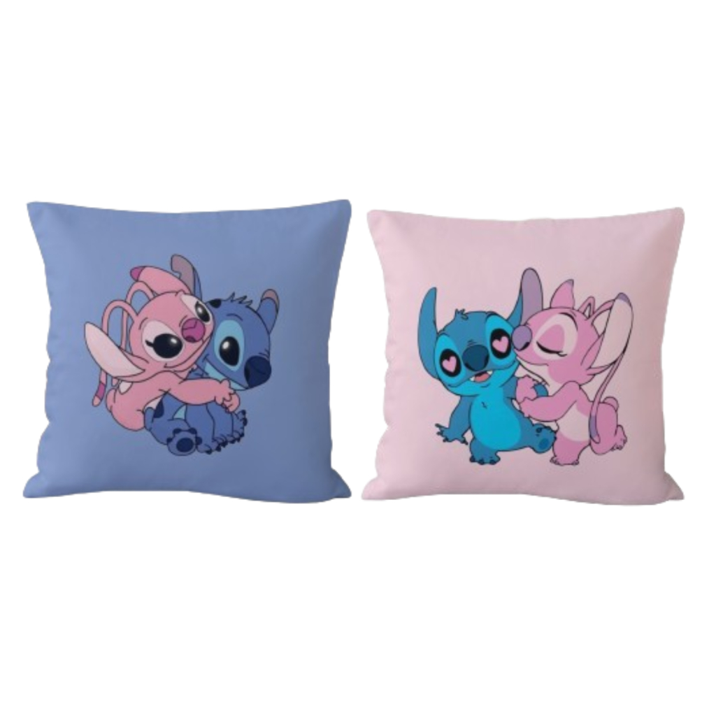 Kit 2 Almofadas Lilo Stitch Casal Angel