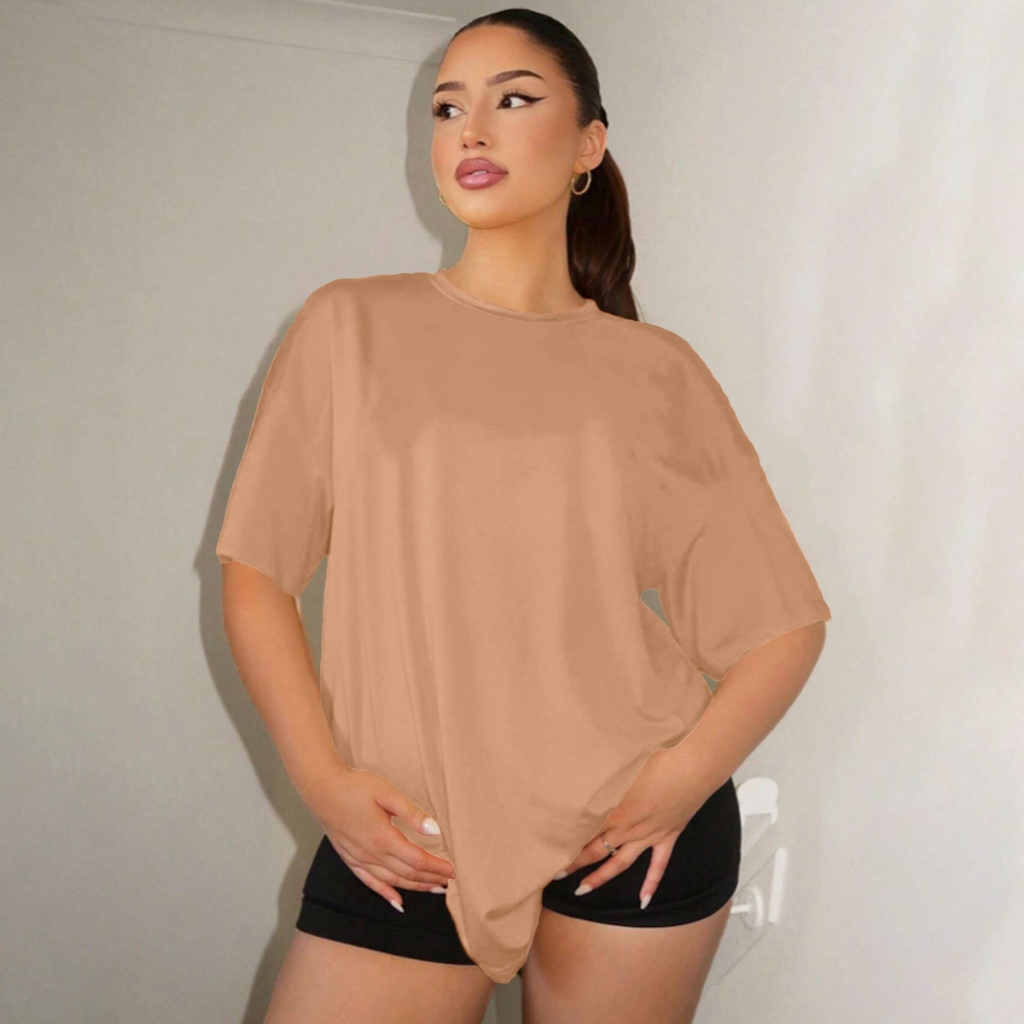Blusa Plus Size Clássica Promoção Oversized Estilosa Longa Esportiva Camiseta Larga Confortável Sem