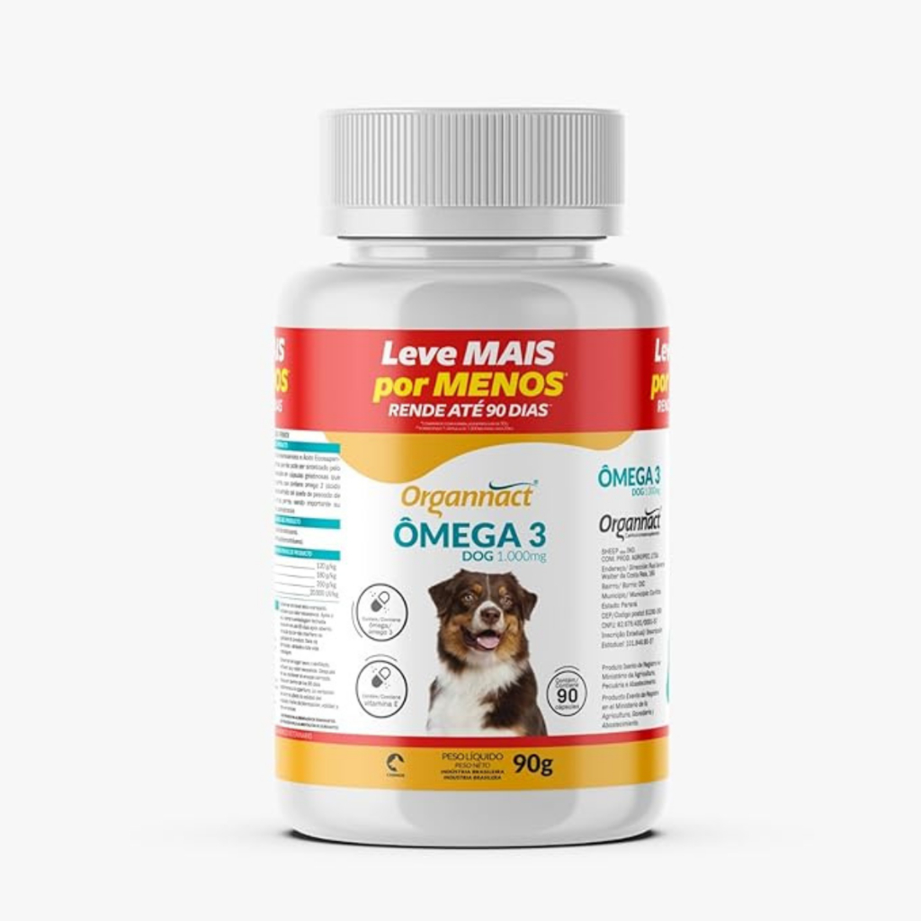 Suplemento Omega 3 Dog 1000mg/90g Organnact 90 Comprimidos