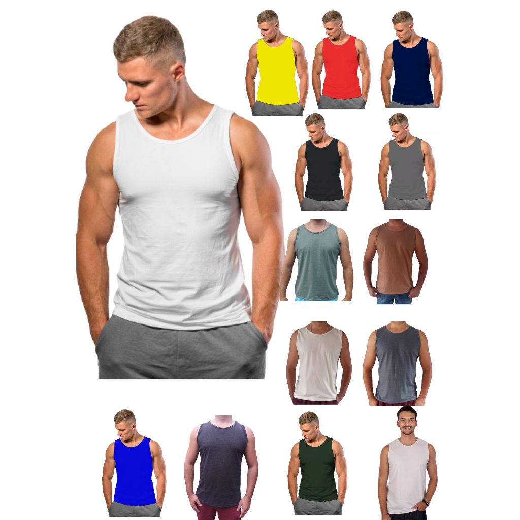 Kit 10 ou 5 Camisas Regata 100% Algodão fio 30.1  Camiseta Em Promoção Para Revenda em Oferta na Shopee