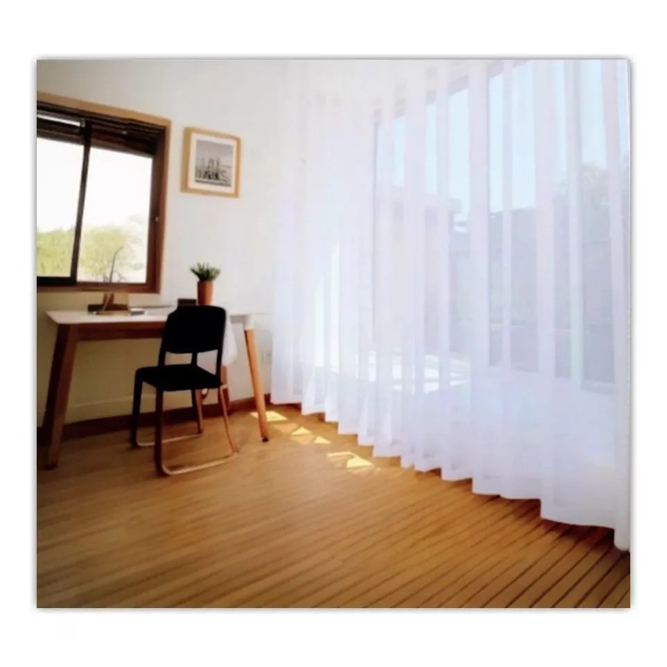 Cortina Voil 4,00x2,30 Sala Ou Quarto Ilhós Cromado P/ Varão em Oferta na Shopee