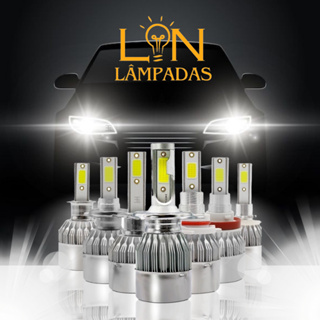 Par de Lâmpadas Automotiva C6 Led H1 H3 H4 H7 H8 H16 Hb3(9005) Hb4(9006)  Luz Branca 6000K em Oferta na Shopee