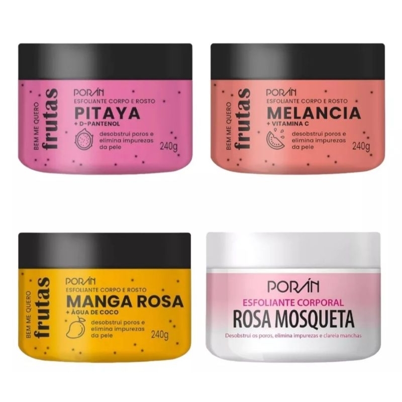 Esfoliante Corporal Hidratante Para Rosto Poran 240g