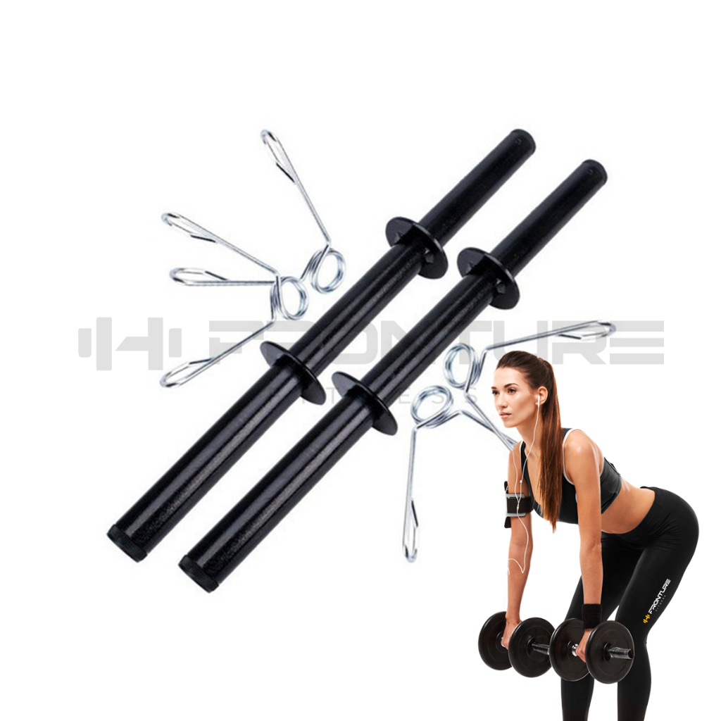 02 Par Barras Ocas Halteres 40 Cm Com Presilhas Academia Musculação Anilhas de Peso unidades Treino