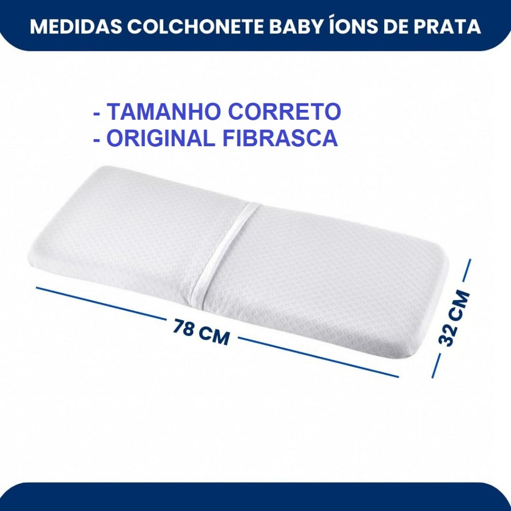 Colchonete Para Carrinho Moises Com Capa Removível e lavável Fibrasca Branco