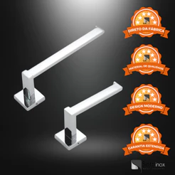 Kit Acessórios Para Banheiro Lavabo Duas Peças Cromado Inox