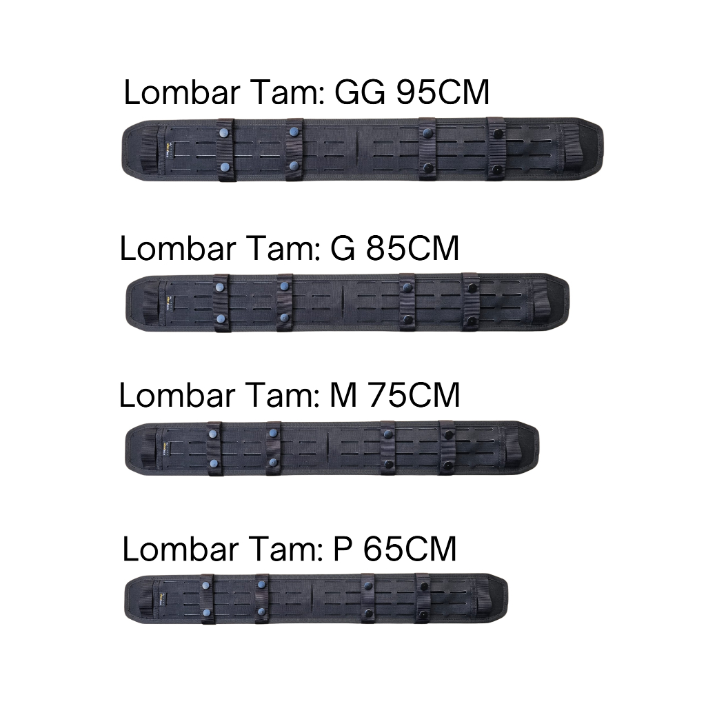 Protetor De Cinto Tatico Lombar Cordura 1000 +04 Presilhas