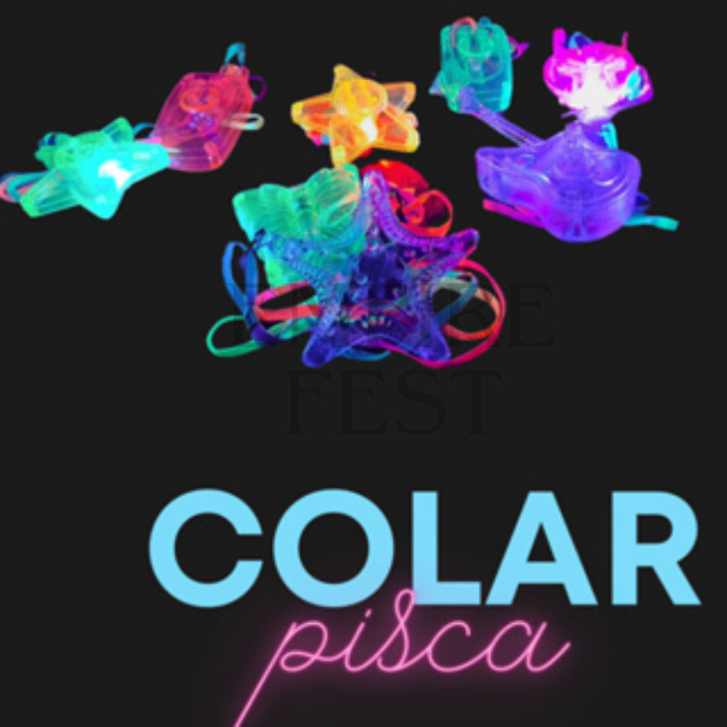 Colar Pisca Com 20 e 30 Unidades Coloridos Divertidos Festas Casamentos, Aniversários e Baladas