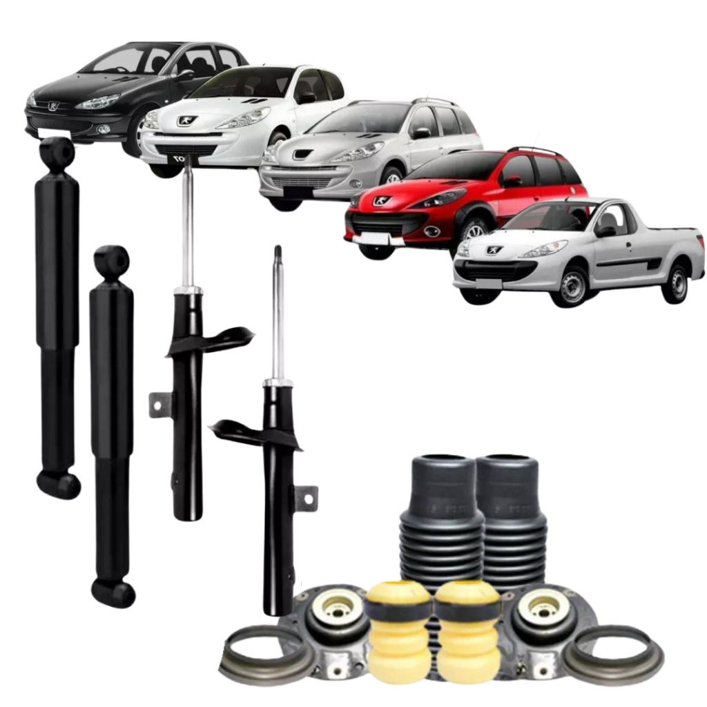 Par de Amortecedor Dianteiro e Traseiro Com Kit Amort Dianteiro Peugeot 206 207 Sw Escapade Todos em Oferta na Shopee