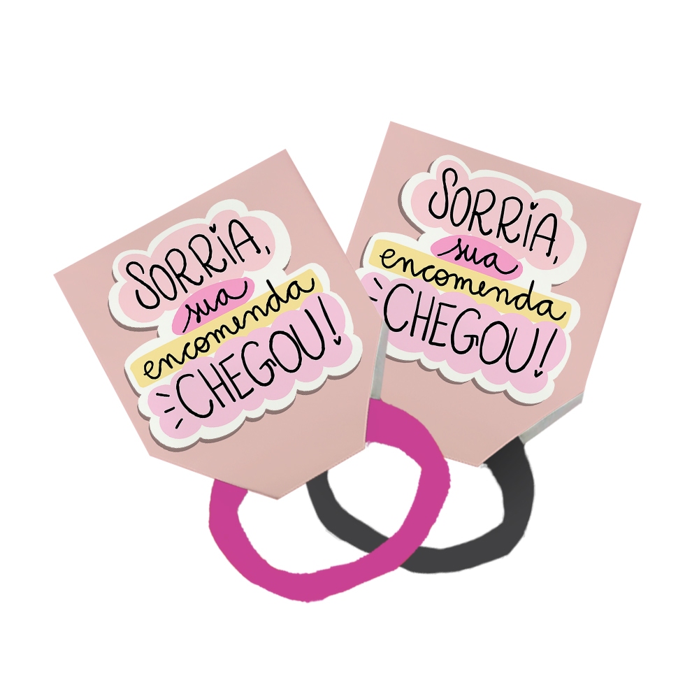 8 Xuxinha Rabicó Amarrador Tag Lembrancinha Frase Sorria Sua Encomenda Chegou! Fundo Rosa