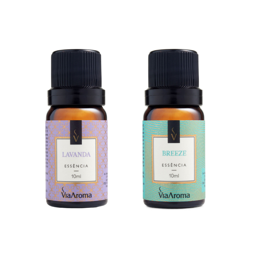 Kit 2 Essências Via Aroma De Aromatizador Aromaterapia 10ml Lavanda + Breeze