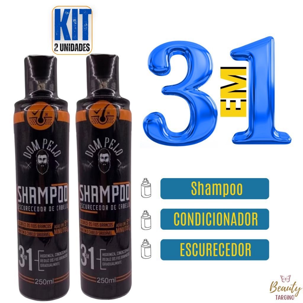 Shampoo Escurecedor De Cabelos Brancos Grisalhos - Kit 2 unidades SUPER PROMO