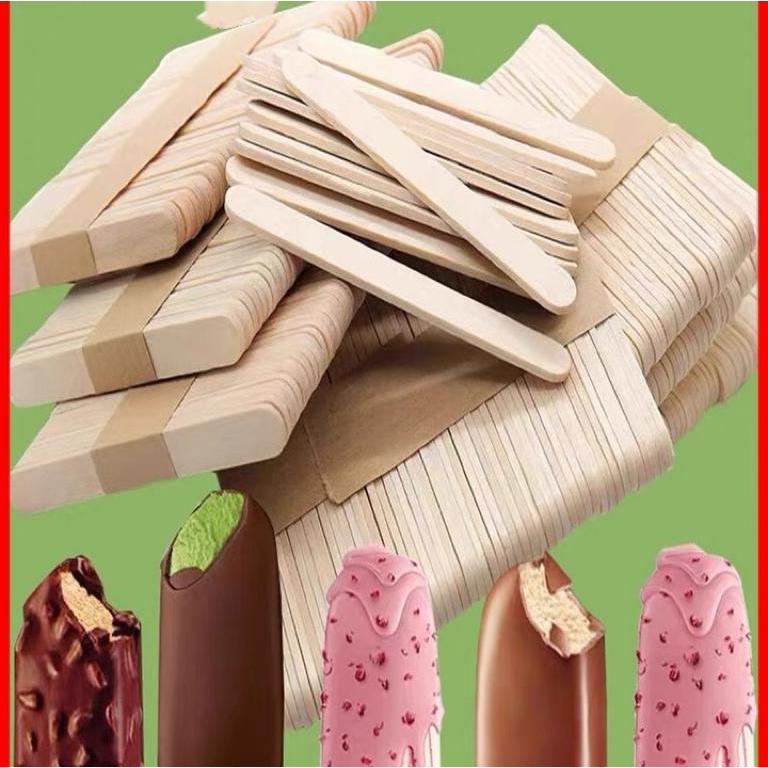 kit 50/100/200PCS Palitos Para Sorvete Picolé 15 cm x 2 cm; Artesanato Depilacao Ponta Redonda segurança alimentar-ke home