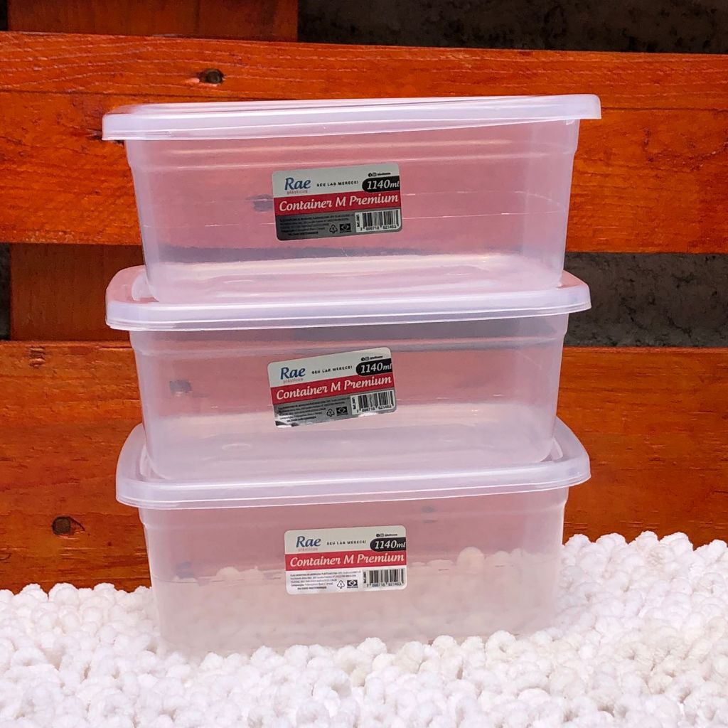 KIT 20 Potes Transparentes herméticos 1 Litro Cozinha Marmita Mantimento Alimento Retangular