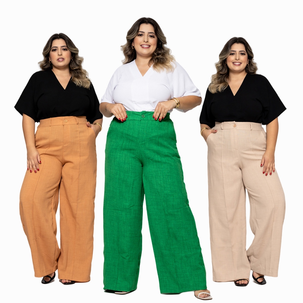 HBD Calça Feminina PLUS SIZE Pantalona Cos Com Elastico HM-CLPL-005
