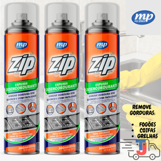 KIT 03 Espuma Desengordurante Spray ZIP 300ml em Oferta na Shopee