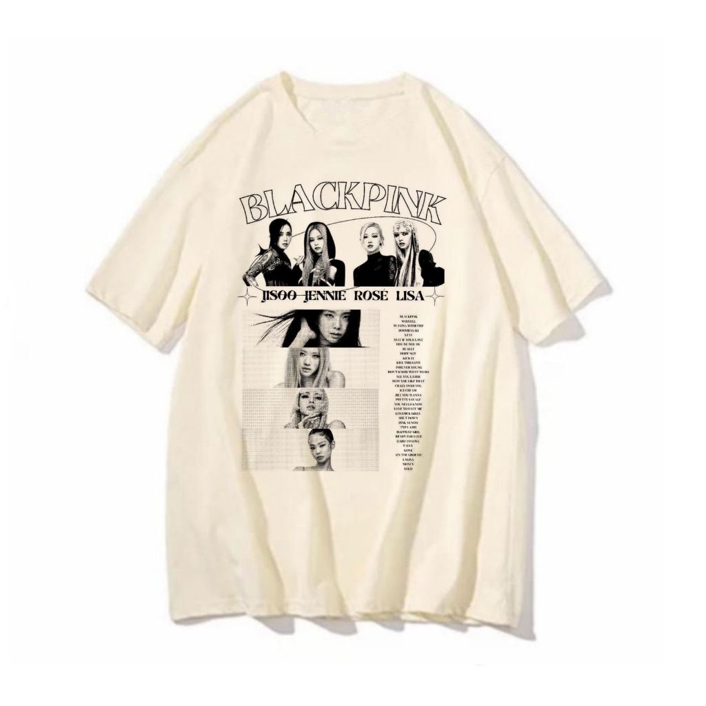 Camiseta Black Pink banda tracklist blusa feminina masculina jisoo kpop camisa cantoras korea pop blackpink