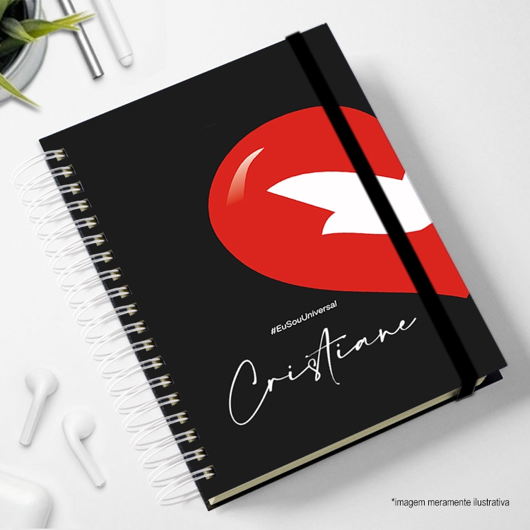 Agenda eu sou universal igreja universal Caderno  FJU personalizada com nome e elastico pais